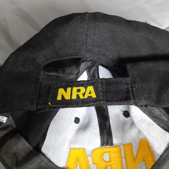 NRA Membership Embroidered Hat Cap Adjustable Black Gold w/USA Flag - Picture 6 of 6